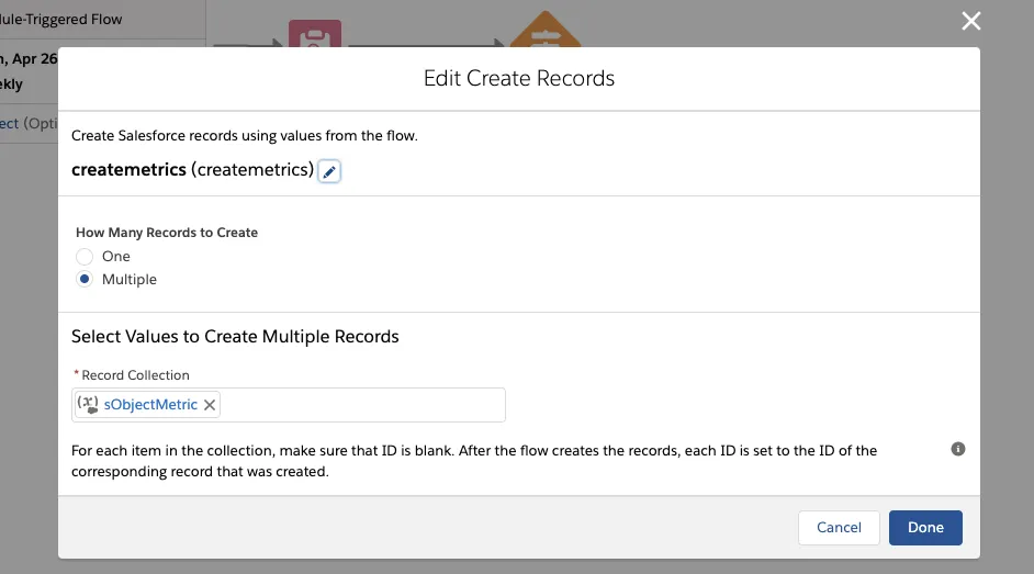 edit create records in flow