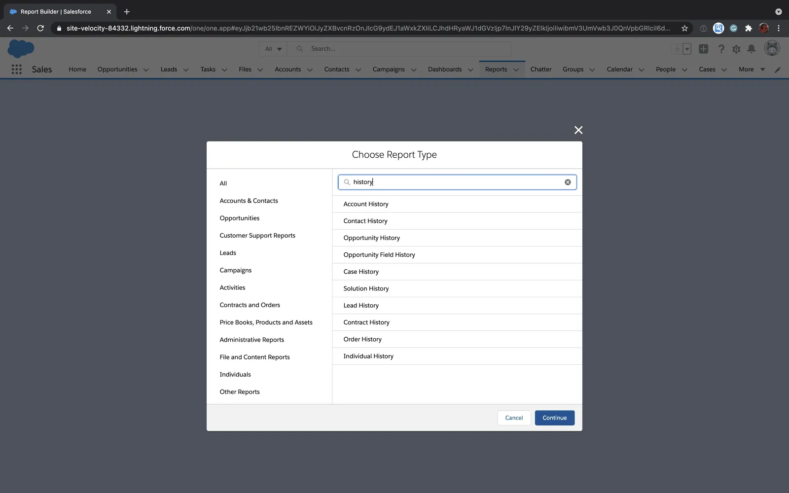 Salesforce field history reports