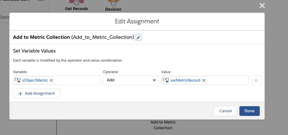 edit flow get records in assignment