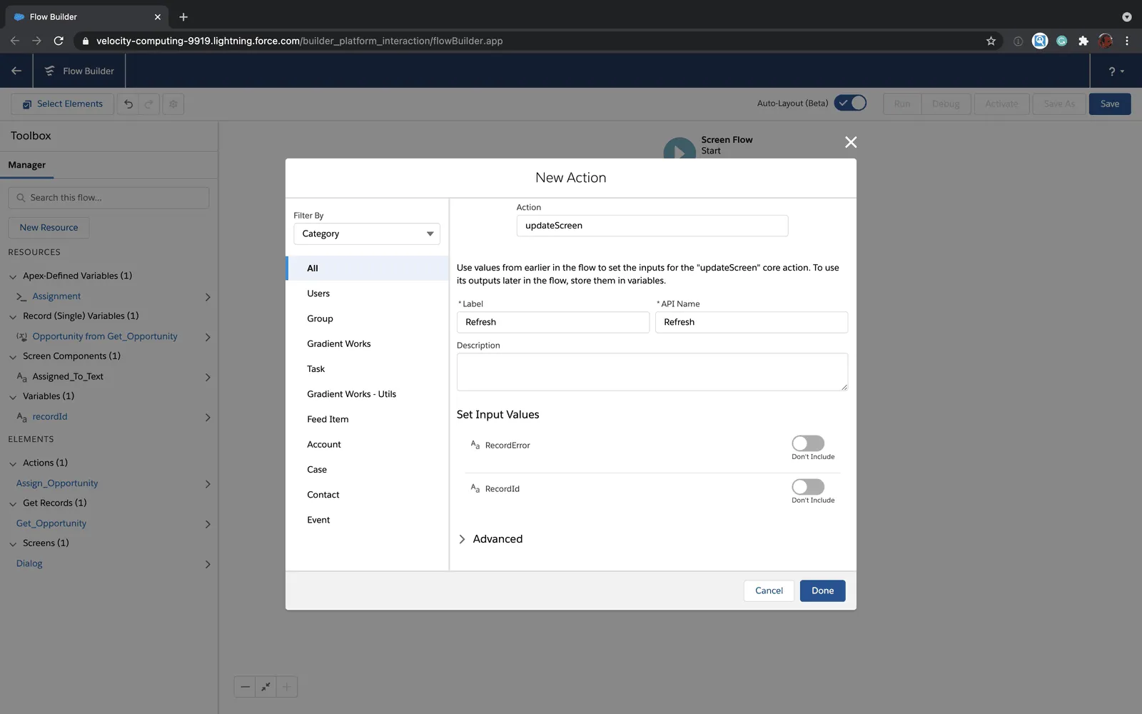 Salesforce Flow new action for refreshing the record detail page